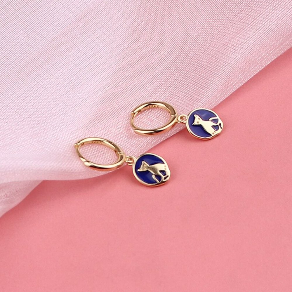 NEW Silver / Gold Cute Cat Ear Buckle Simple Temperament Earrings - Picture 5 of 8